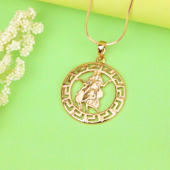 "Virgo Zodiac Pendant in Elegant Rose Gold with Fine Brass Craftwork, XPPT1333 - Picture 13 of 13
